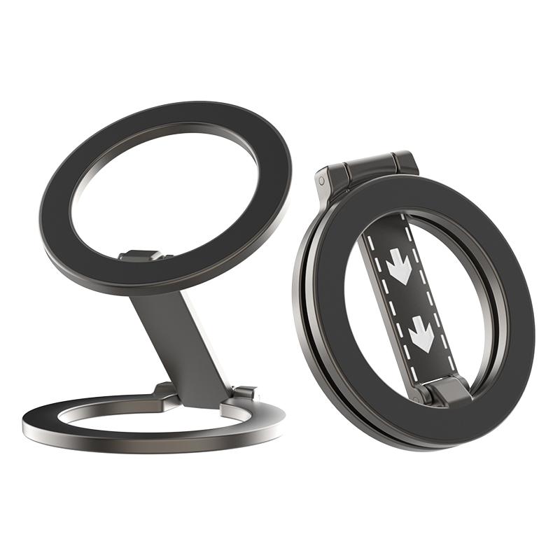 Double Magnetic Cell Phone Ring Holder Compatible with iPhone Samsung Xiaomi Series MagSafe Removable Cell Phone Grip Kickstand