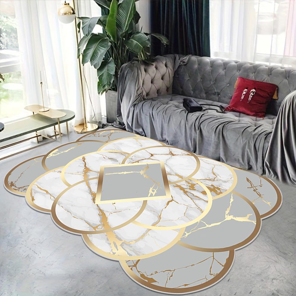 Modern Luxury Decoration Home Irregular Carpet for Living Room Soft Flannel Sofa Floor Mats Large Area Washable Rugs for Bedroom