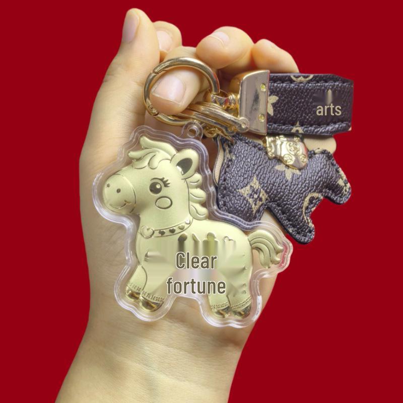 999 Reingold Jahr des Pferdes Handtaschenanhänger Schlüsselanhänger - Glücksgeschenk für Kunden