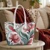 Vintage Floral Printed Tote Bag Fashion Casual Large Capacity Daily Use Shoulder Handbag for Women