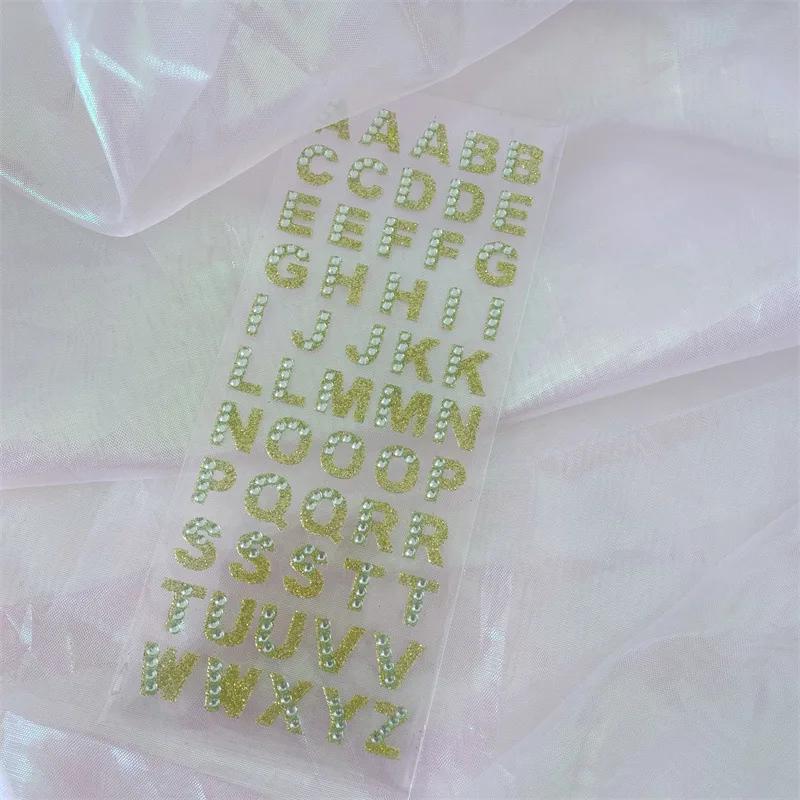 1Pcs Glitter A-Z Alphabet Letters Sticker Scrapbooking Stationery School Supplies Black/Gold/Silver/Red/Blue/Pink/Purple/Green