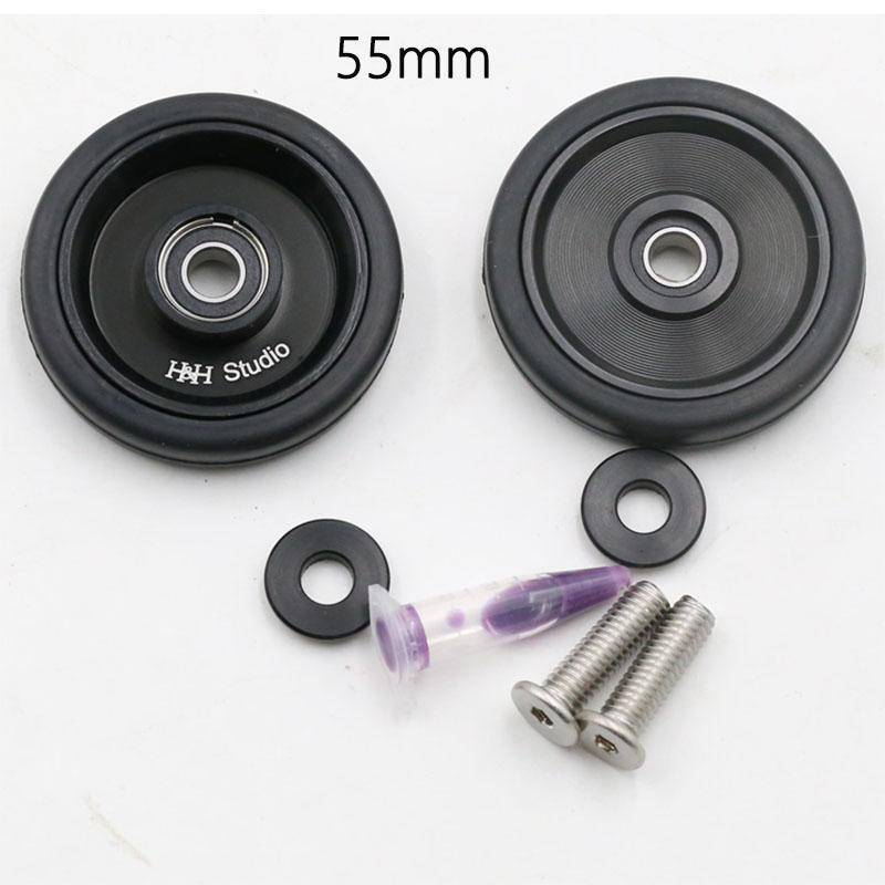 H&H 55mm easywheel for folding bike aluminum alloy CNC bicycle easy wheel EZ for Brompton 55mm black