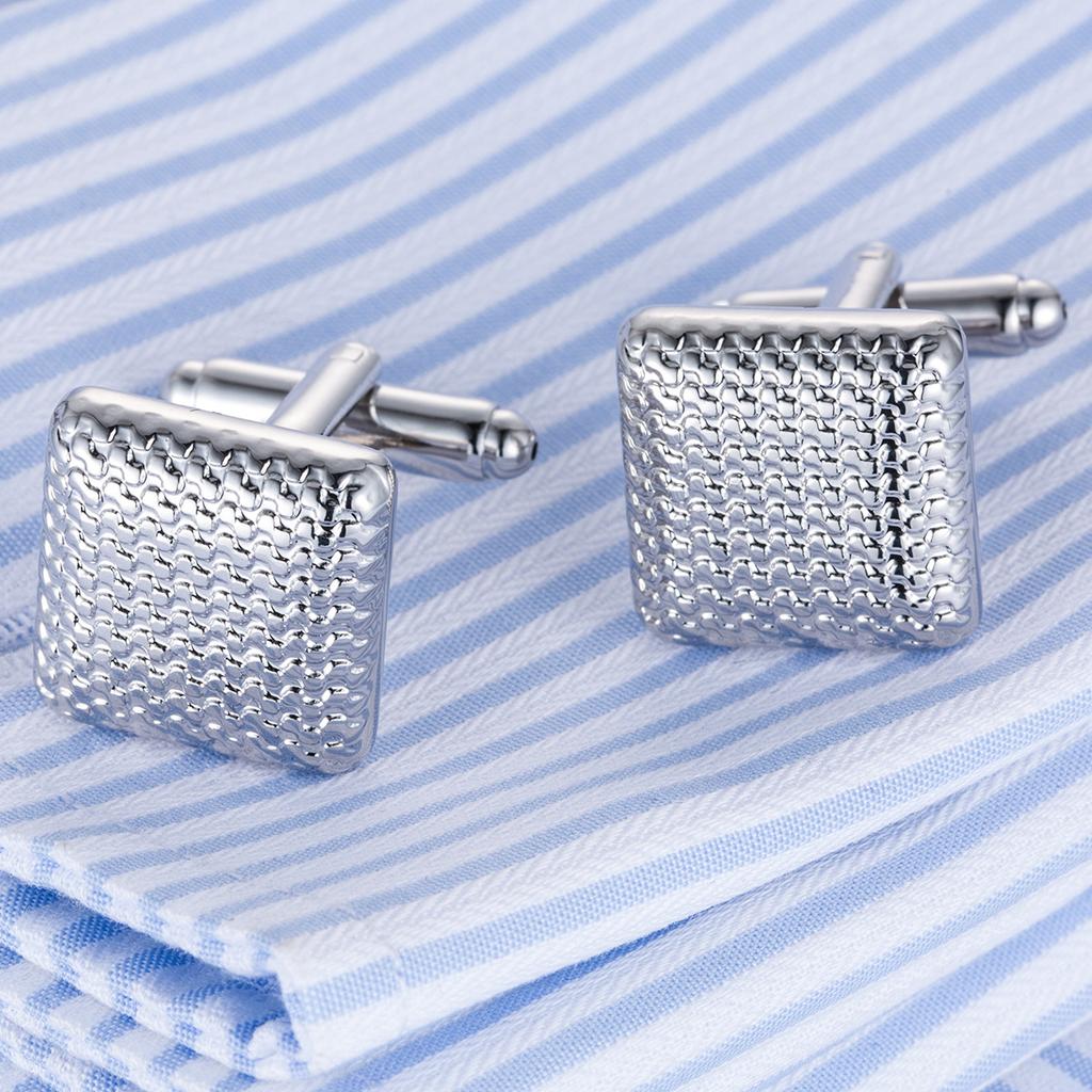 Hochwertige französische Hemdmanschettenknöpfe, Business-Manschetten, Ärmel mit Karomuster, Schmuck-Manschettenknöpfe 10170