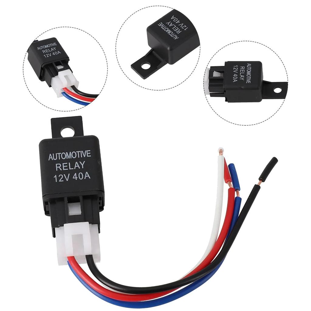 Reliable 12V 40A Car Automotive Relay 4 Pin SPST Contact Type Suitable for Strobe Lights Fog Lights Car Alarms and More