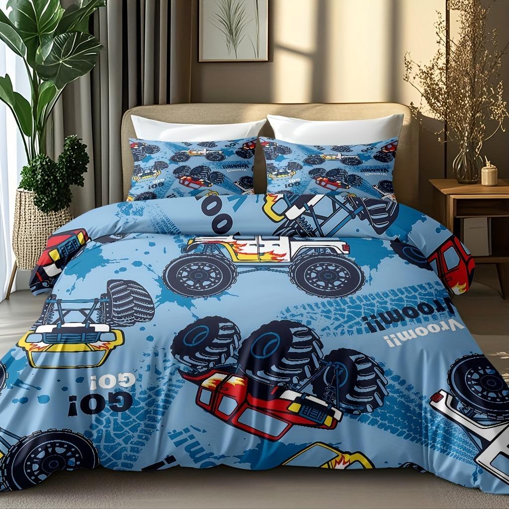 

Anime Car Bedding Set 3D Printed Duvet Cover Set Soft Single Twin Double Queen Size Bed Set Home Decorations For Boys Bedroom Eu Single 135x200cm