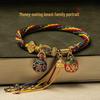 Pixiu Family Portrait Cloisonné Bracelet - Handmade Woven Rope, Ancient Method, Perfect Couple Gift.