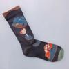 French Bonne Maison Retro Mid-Calf Socks in Maillard Color Scheme - Trendy Cotton Fashion Socks
