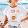 Pasta Pattern Summer Versatile Beach Vacation Casual Women's T-Shirt Short Sleeved Basic Top Fashion Trend Cartoon T-Shirt