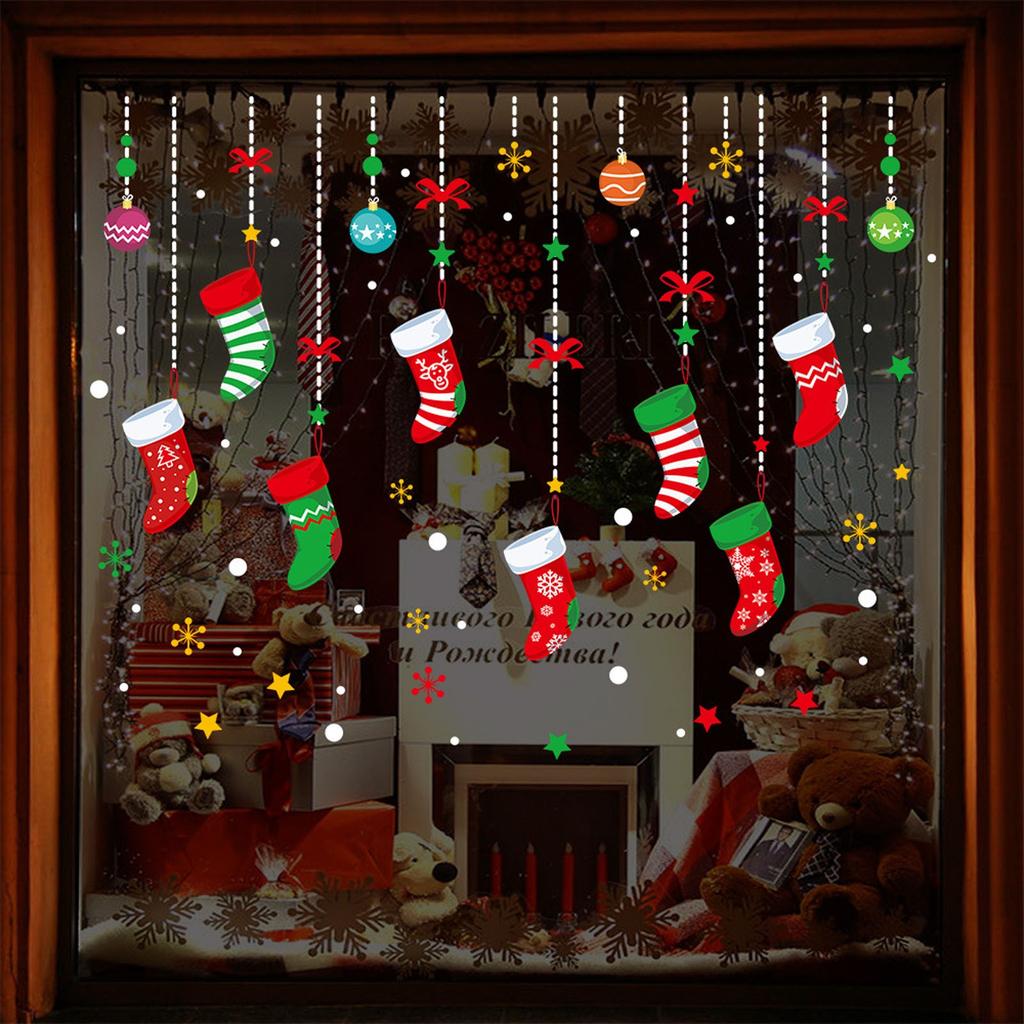 Christmas  Christmas Stocking Hanger, Removable Wall Sticker For Glass Window