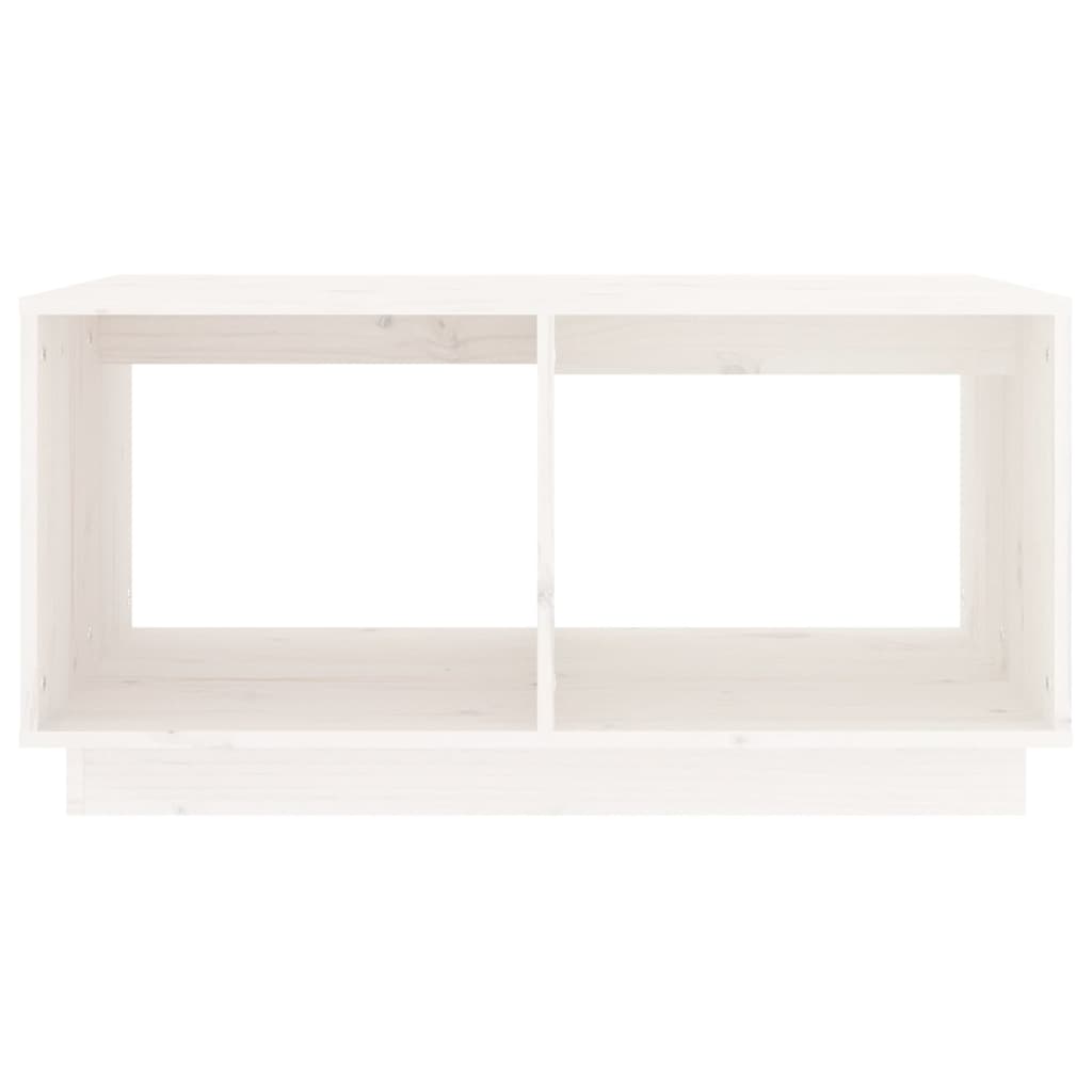  Coffee Table, White, 80x50x40 Cm, Solid Pine Wood