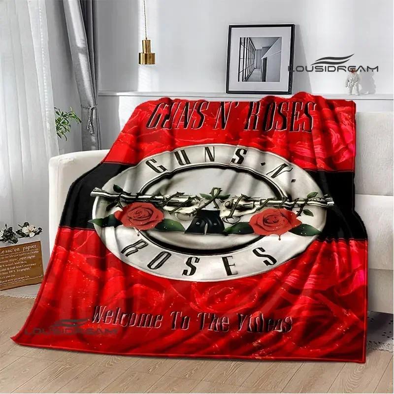 Guns n'roses band retro printed blankets Flannel Warm Blanket Soft Comfort Blanket Home Travel Blankets Bedding birthday gift