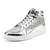 Men High Top Sneakers Male Ankle Boots Gold Luxury Glitter Shoes Streetwear Hip Hop Casual Boots Chaussures Spring