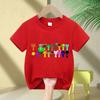 2026 summer short sleeved Sprunki cute and fashionable boy and girl comfortable round neck pure cotton short sleeved Tshirt