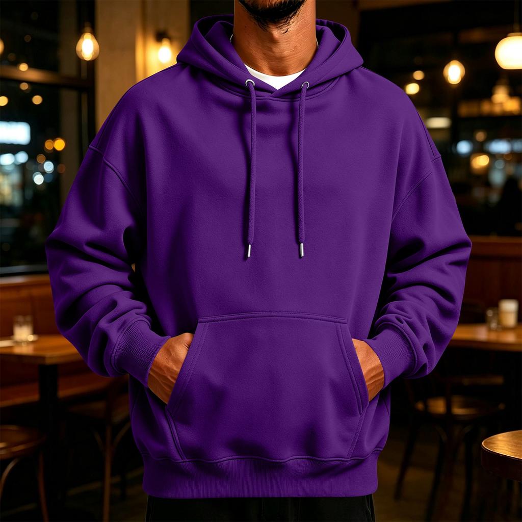 Herren Retro Hoodie Lockere Passform Lässiger Pullover Sweatshirt für Herbst Winter