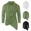 Herren Basic Oberteile Unifarben Langarm Pullover Locker Weich Atmungsaktiv Asymmetrischer Rollkragen Bequemes Herbsthemd Herren Alltagsbekleidung