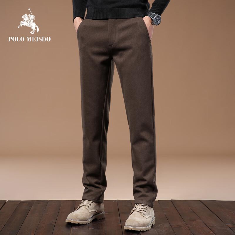 

POLOMEISDO Men s Casual Solid Color Straight-Leg Trousers 31