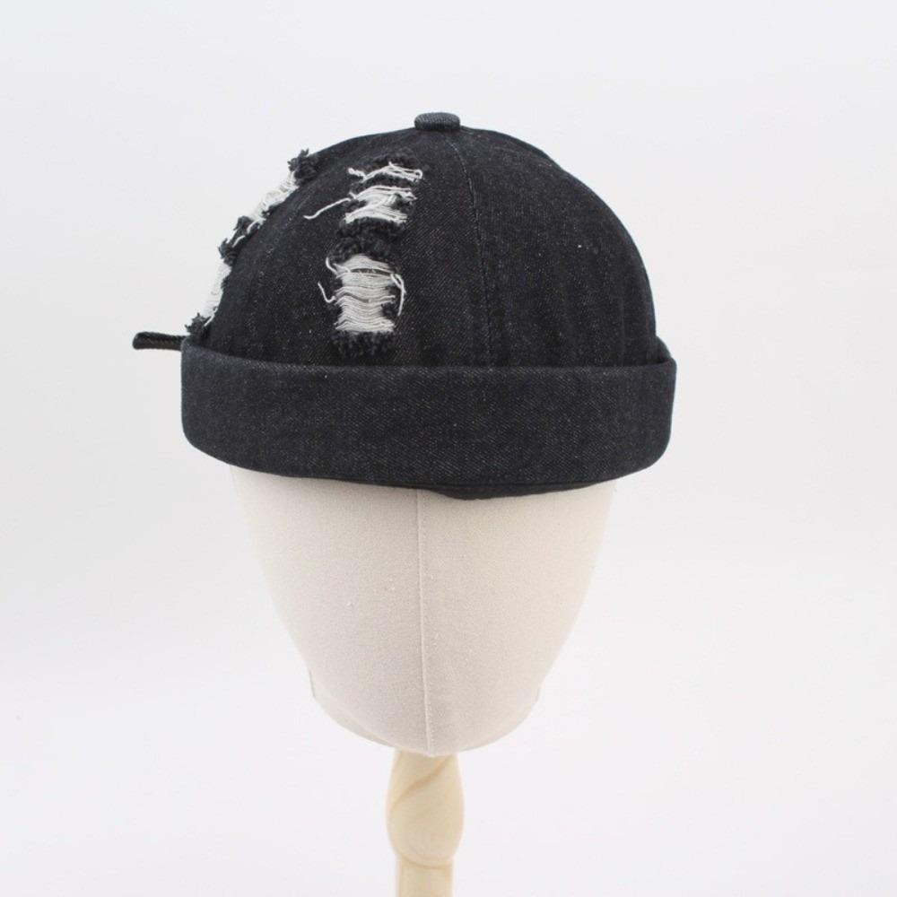Denim Brimless Hat Dome Bucket Cap Simple Melon Docker Cap Streetwear