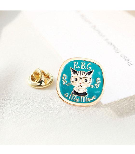 Broches de télévision en Carton pour femmes, broches de luxe en forme de chat mignon, couleur or jaune, en alliage émaillé, épingles de sécurité pour animaux