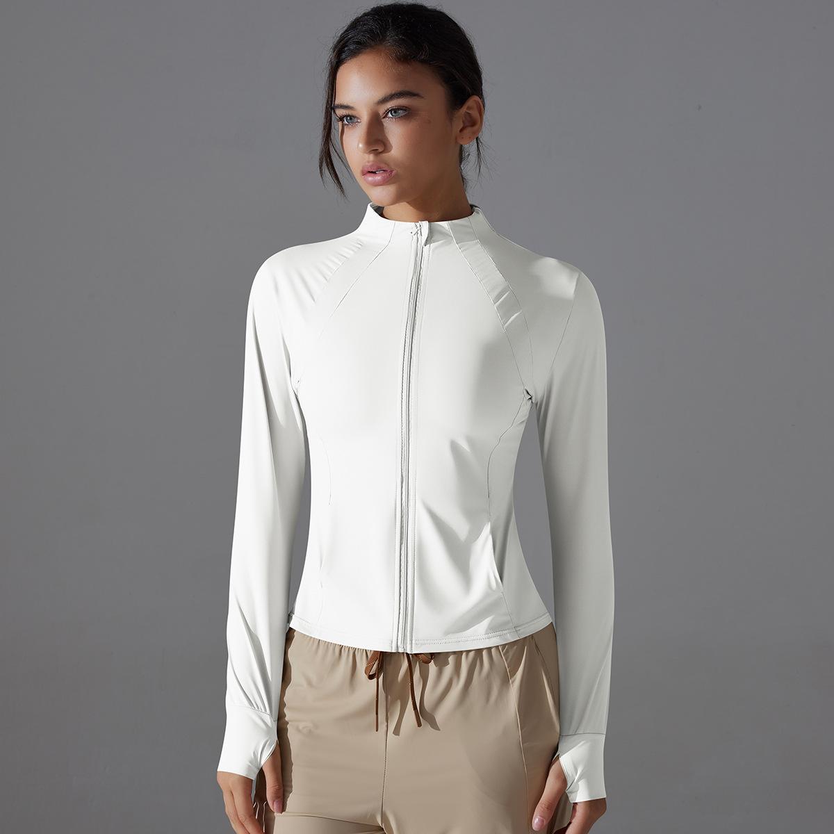 

Женская куртка для йоги из прохладного ледяного шелка, приталенная, со стоячим воротником, солнцезащитная куртка, устойчивая к УФ-лучам, женская солнцезащитная куртка для занятий спортом на открытом воздухе XXL