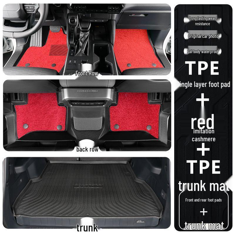 Toyota Prado TPE Floor Mats (2010-2025 Models) - Full Coverage, Car Interior Accessories