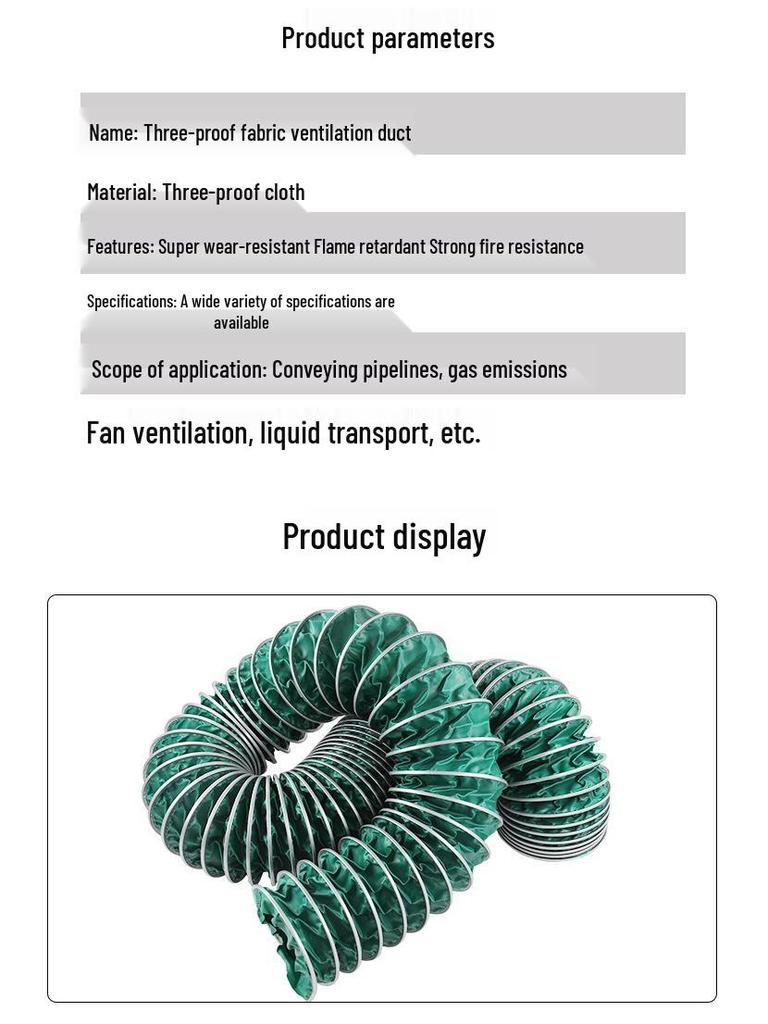 Fireproof, High-Temperature Resistant Ventilation Duct with Steel Wire and Telescopic Design