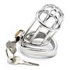 9cm Long Male Chastity Device Cock Cage Steel Metal Locked Cage Sex Toy for Men