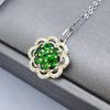 Sace Gems S925 Sterling Silver 3*3MM Natural Diopside Pendant Necklaces for Womne Engagement Cocktail Party Fine Jewelry