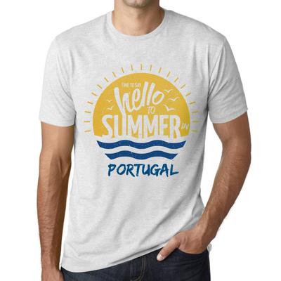Men’s Vintage Tee Shirt Graphic T Shirt Time To Say Hello To Summer In Portugal Vintage White