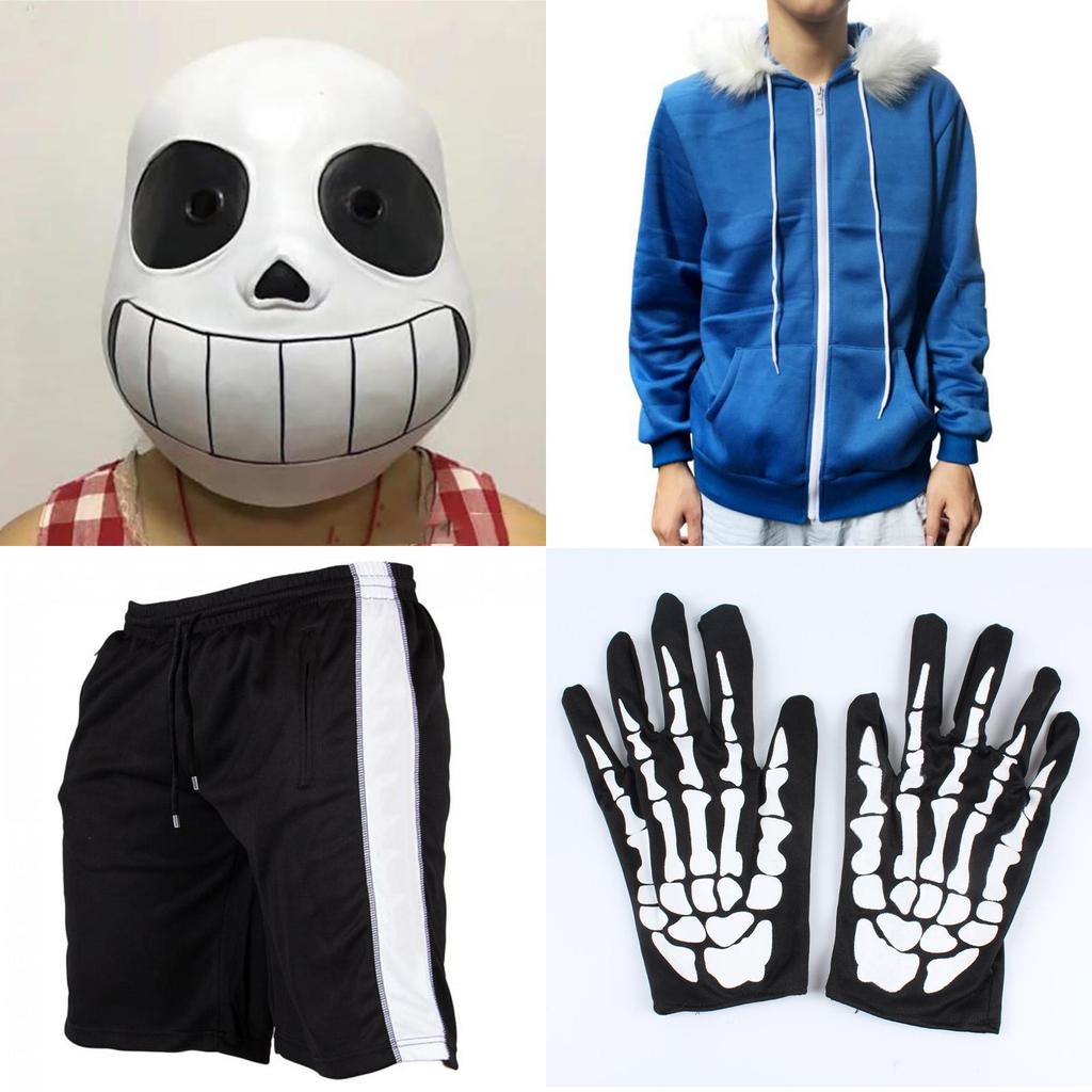 Stylish Game Undertale Sans Cosplay Costume Hoodie Set With Gloves And Stockings