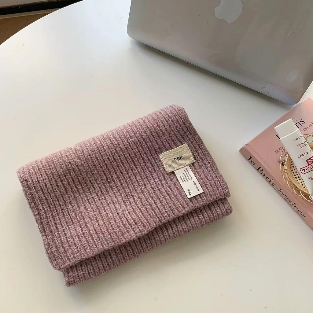 Warm scarf Autumn and winter versatile solid color thickened Korean niche designer scarf Simple versatile couple scarf