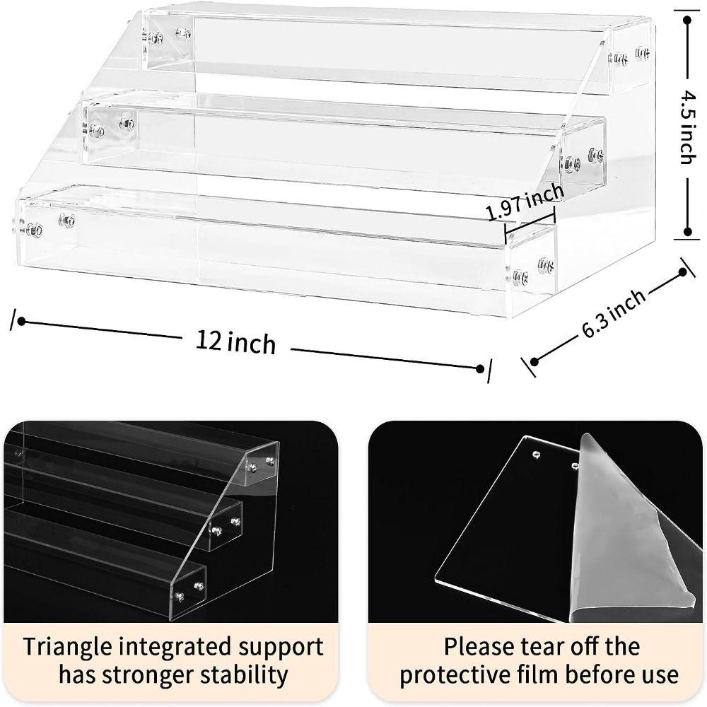 3/4/5 Tier Desktop Display  Risers Stand Clear Makeup Shelves Collection Display Stand  Tabletop