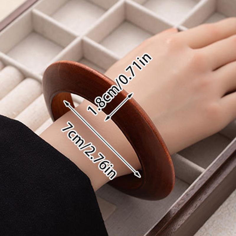 Chinese Retro Ethnic Style Wooden Bracelet with a High-end Feel Simple and Niche Solid Wood Element Bracelet Handmade Accessory