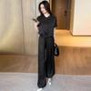 2025 New Korean Chic Women's Summer Suit - Loose Slim Drape Wide-Leg Pants Two-Piece