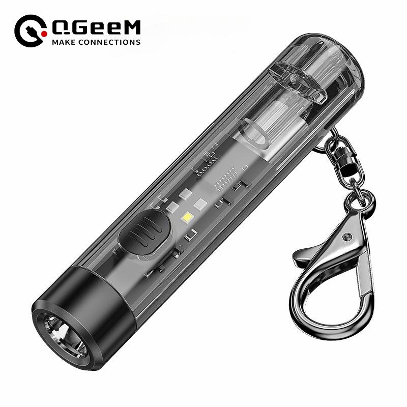 Mini LED Keychain Light Super Bright Flashlight Rechargeable USB