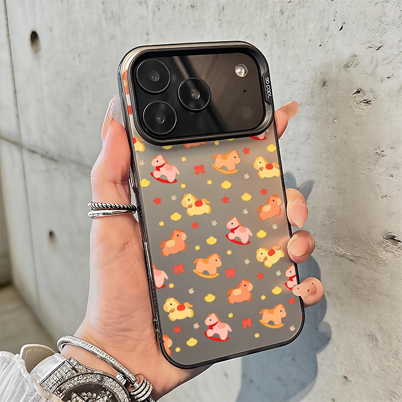 

Cute Cartoon Rocking Horse Matte Phone Case, Kawaii Pastel Aesthetic Shockproof Soft Protective Cover for iPhone iPhone 13 PRO MAX чёрный