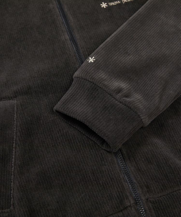 Snow Peak Corduroy Hoodie Zip Dark Small Women's S-Cropped GS-S25WWFFJ73, Men's/Women's, Charcoal,