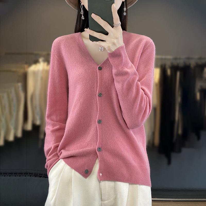 New V-neck Coat for Women In Autumn and Winter, Loose Knitted Sweater