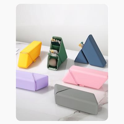 Large Capacity Pencil Bag Silicone Pencil Case Expandable Pencil Cup Makeup Brush Holders For Organizing School Supplies