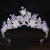 Sweet Butterfly Floral AB Color Crystal Crown Rhinestone Princess Pageant Diadem Wedding Hair Accessories Tiaras Jewelry