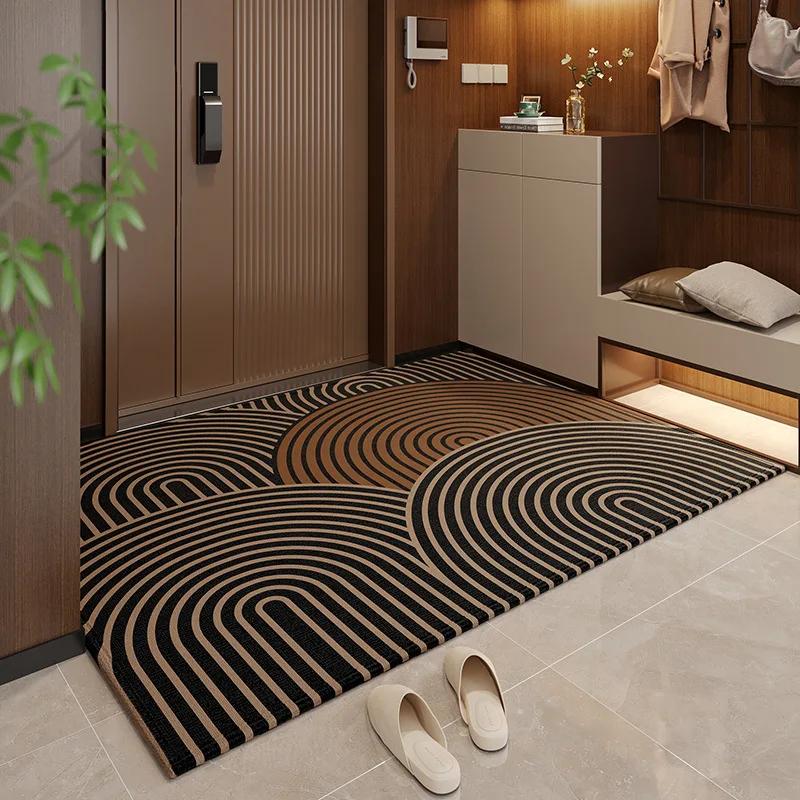 Modern Geometric Curved Rug - Non-Slip Wear-Resistant Easy Clean for Hallway Entrance Bedroom Living Room Home Decor