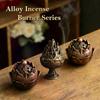 Vintage Alloy Three-Legged Incense Burner, Mini Hollow Out Censer Home Decor