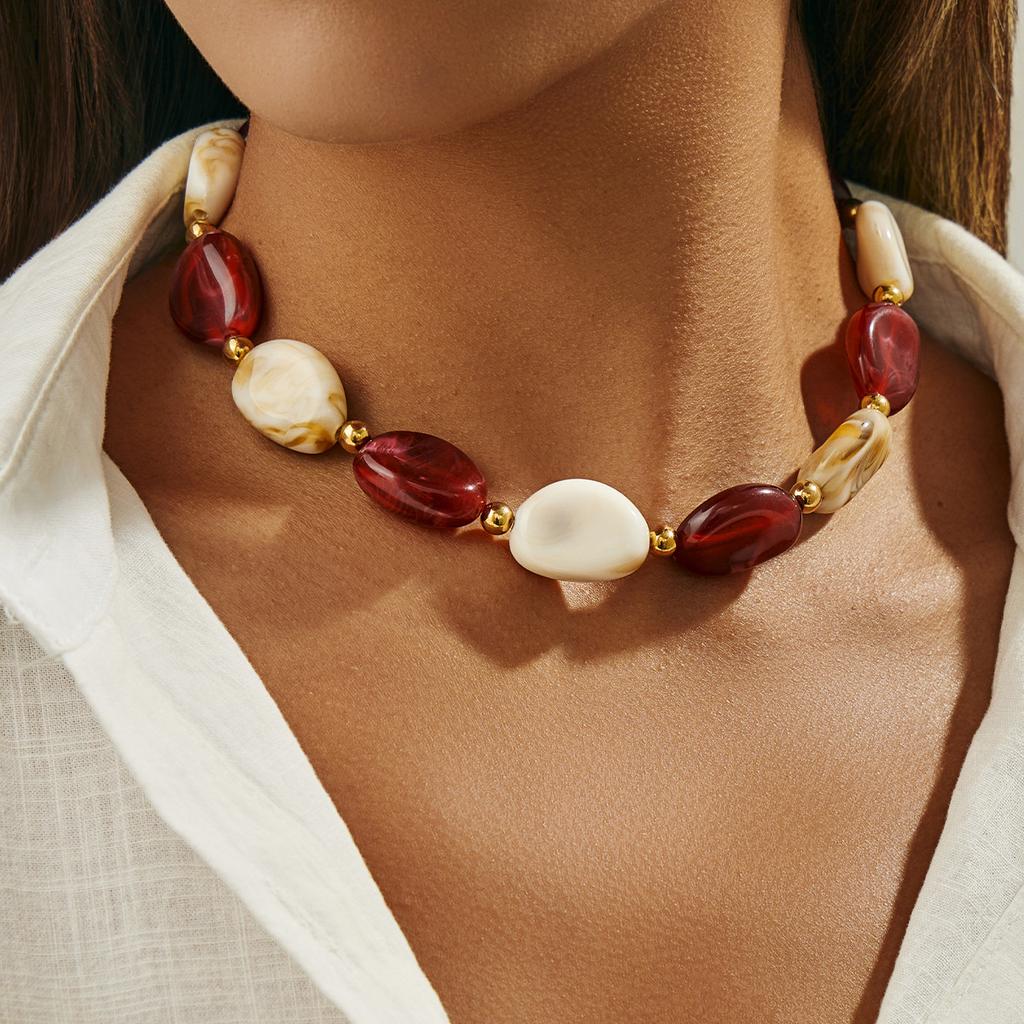 Irregular Resin Beads Choker for Women Necklace Jewelry Accessories