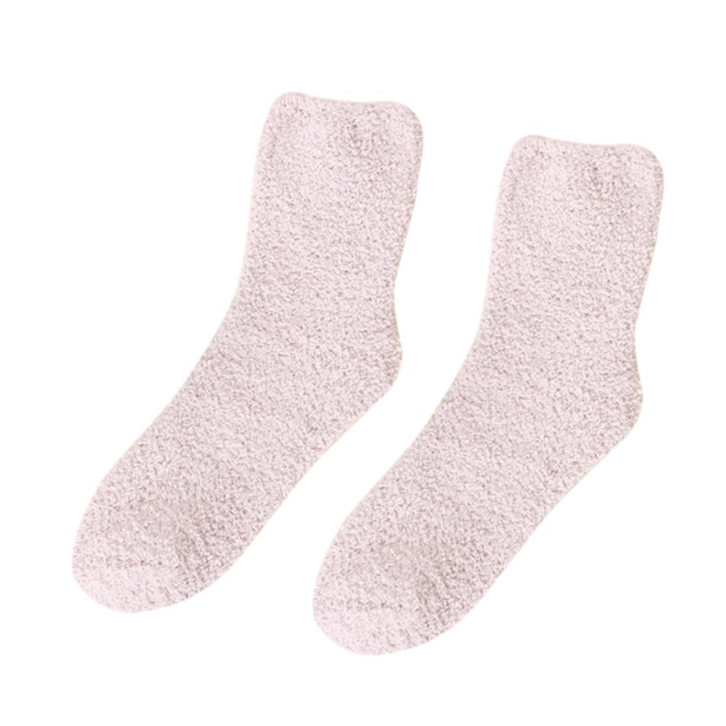 Women Socks Soft Coral Velvet Plush Thicken Floor Bed Sock For Autumn Winter Solid Color Warm Lady Socks