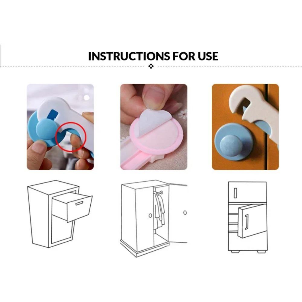 5Pcs Child Safety Lock Anti-Pinch Cabinet Locks for Drawer Door & Refrigerator Home Security Protection Buckle for Kids