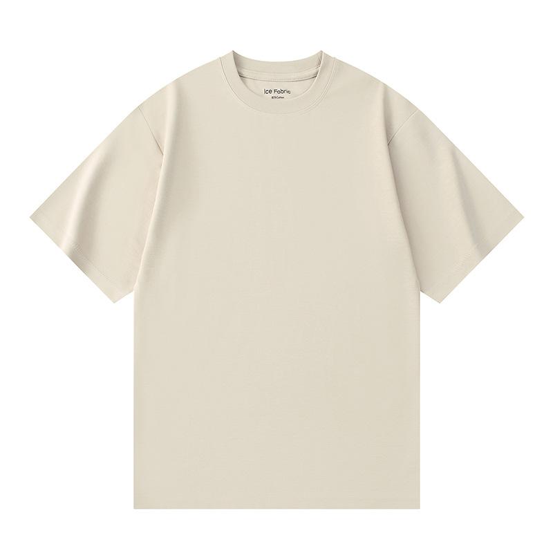 

40 Cool Feeling Anti-wrinkle Three-pin One Tone Base Short-sleeved T-shirt for Men and Women XXL