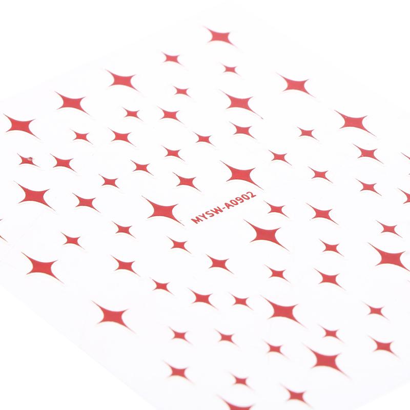 9Pcs/Set 3D Colourful Star Nail Art Sticker Geometry Star Sticker Diy Transfer Decal Designs Nail Accessories