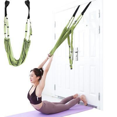 Correia de ioga aérea para mulheres, cinta elástica de alongamento para ioga, pendurada na porta, treinamento de parada de mão, dança, fitness, cintos de ioga, balanço de rede
