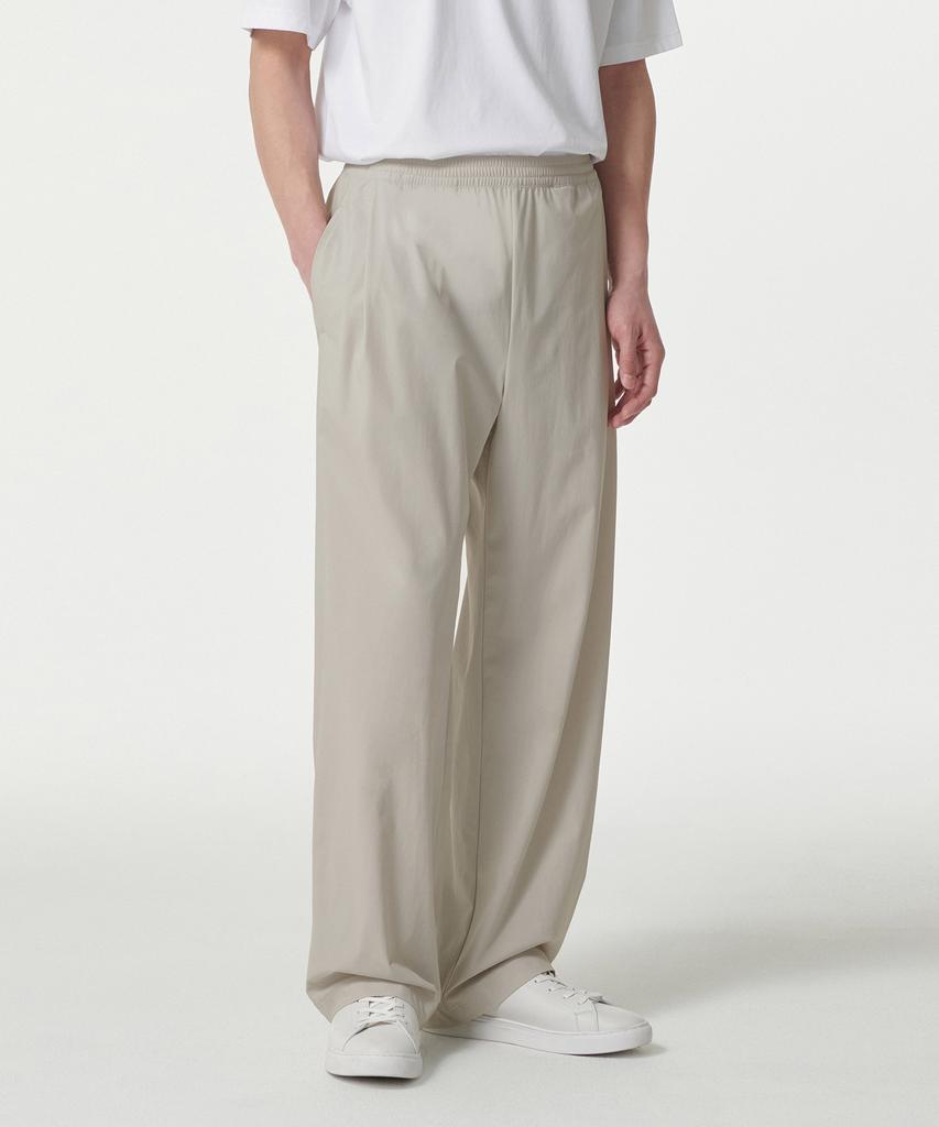 Musinsa Standard Cooling Deep Tuck Wide Elastic Waist Pants [Dusty Cream]