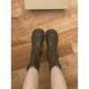 Popular Small Thick-soled Piled Boots Women's 2025 New Autumn Martin Boots with Skirt French Slim Short Boots