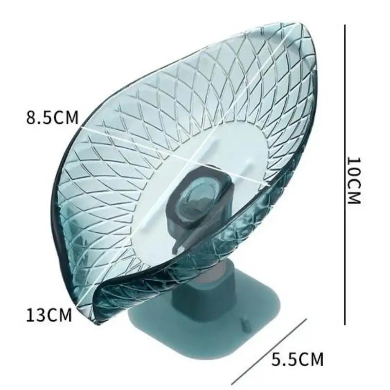 1/2pcs Leaf Shaped Suction Cup Drain Toilet Soap Box Soap Dish Storage Rack Perforated Toilet Soap Holder